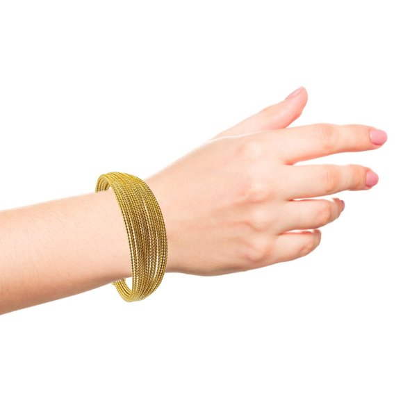 Stainless Steel Gold Plated Cuff Bracelet - Picture 4 of 4